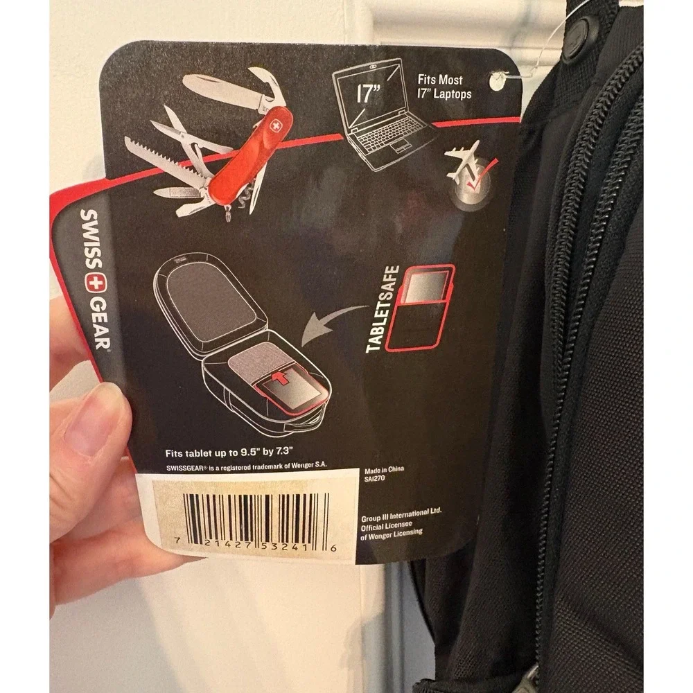 Swissgear ScanSmart Laptop Backpack - SA1270 Black Red Swiss Gear